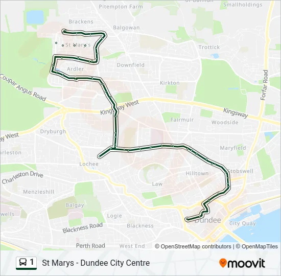 1 Bus Line Map