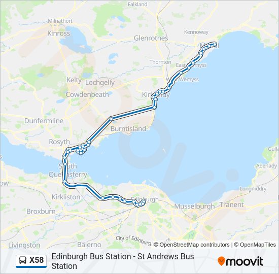 X58 Bus Line Map