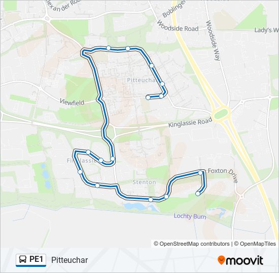 PE1 Bus Line Map