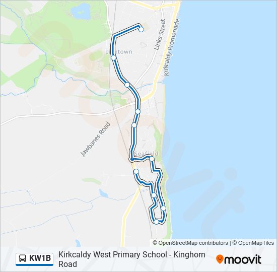 KW1B Bus Line Map