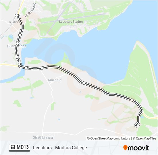 MD13 bus Line Map