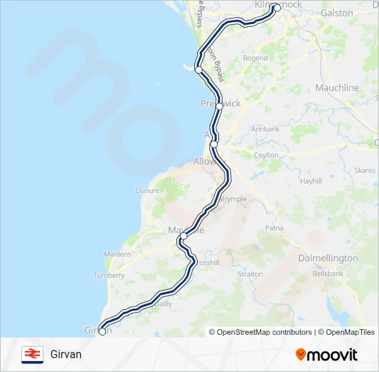SCOTRAIL Route: Schedules, Stops & Maps - Girvan (Updated)