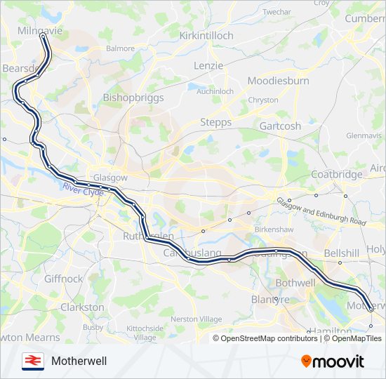 scotrail route schedules stops maps motherwell