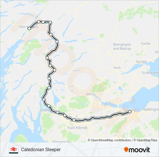 caledonian sleeper Route: Schedules, Stops & Maps - Fort William (Updated)