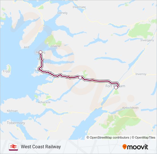 WEST COAST RAILWAY Train Line Map
