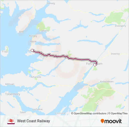 WEST COAST RAILWAY Train Line Map