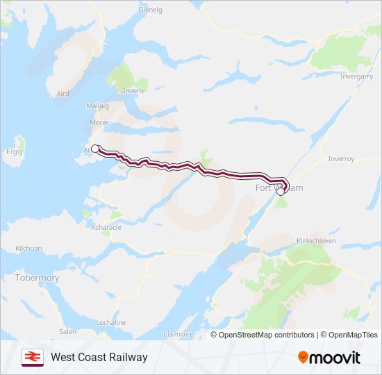 WEST COAST RAILWAY train Line Map