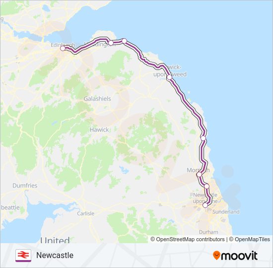 TRANSPENNINE EXPRESS Train Line Map