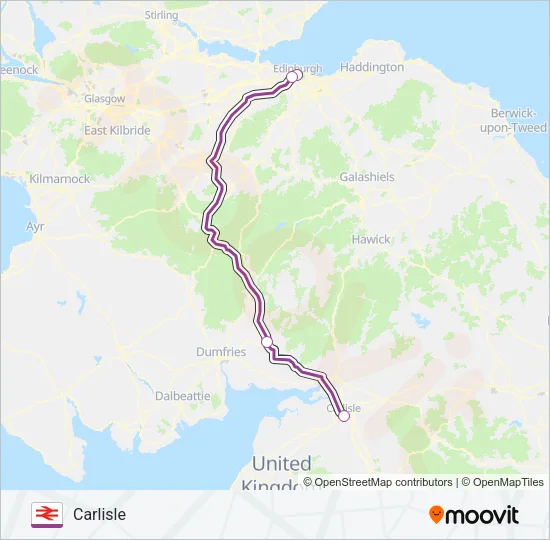 TRANSPENNINE EXPRESS Train Line Map