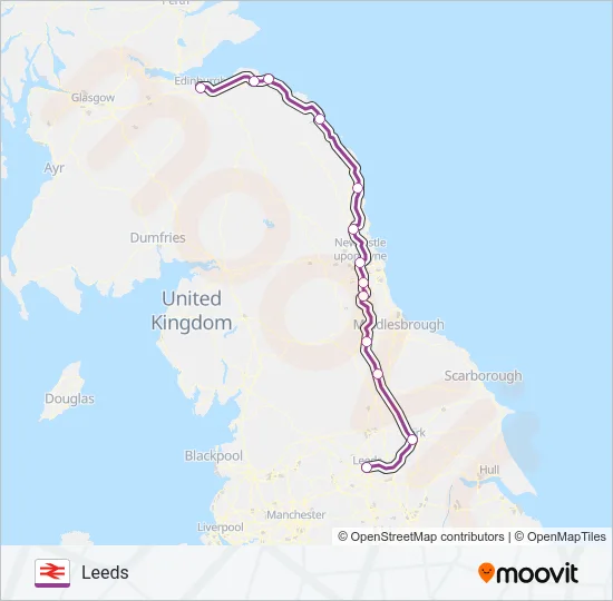 TRANSPENNINE EXPRESS Train Line Map
