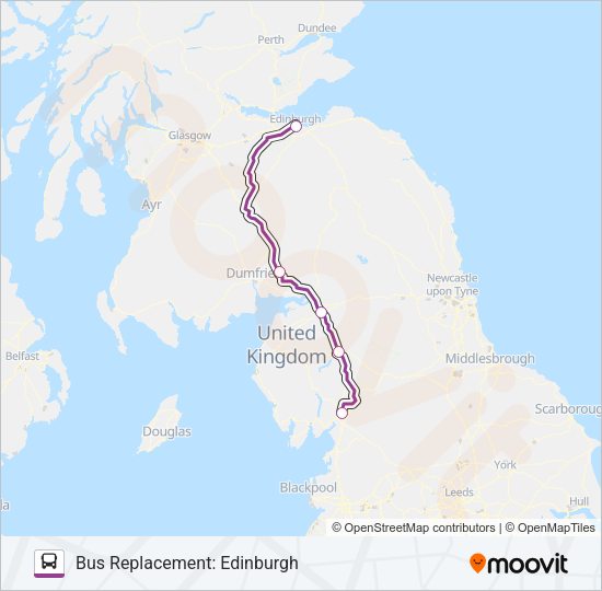 TRANSPENNINE EXPRESS Bus Line Map