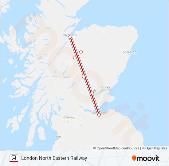 LONDON NORTH EASTERN RAILWAY Bus Line Map