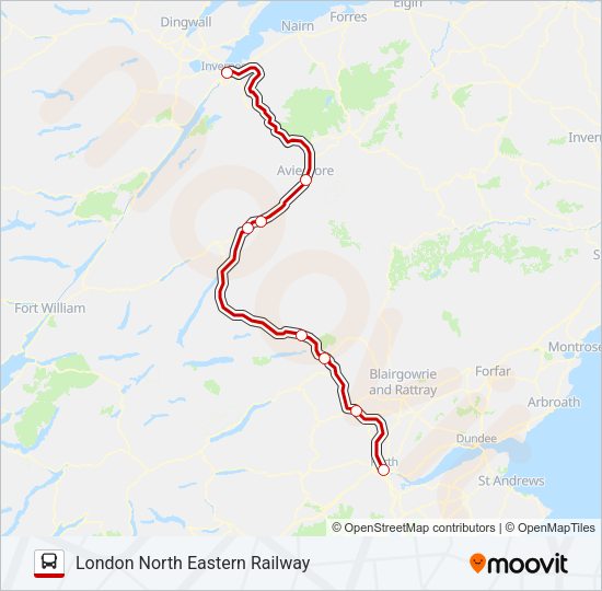 LONDON NORTH EASTERN RAILWAY Bus Line Map