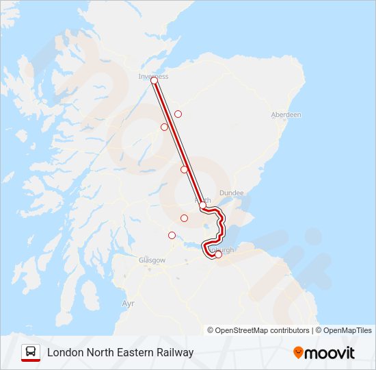 LONDON NORTH EASTERN RAILWAY Bus Line Map