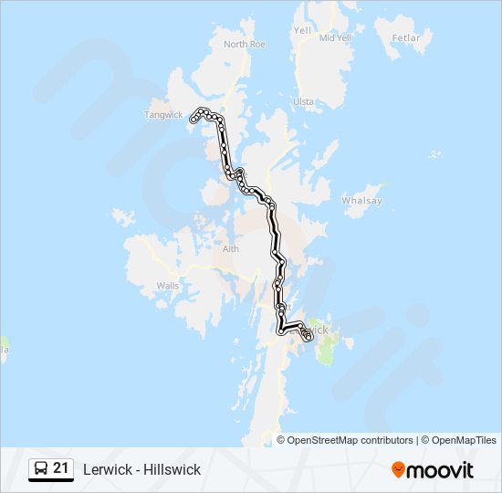 21 bus Line Map