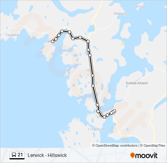 21 bus Line Map