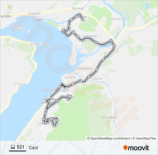 521 Bus Line Map