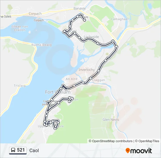 521 Bus Line Map
