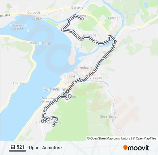 521 Bus Line Map