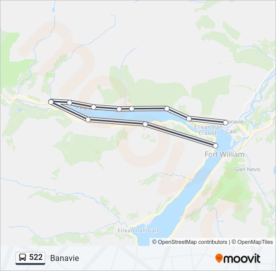 522 bus Line Map