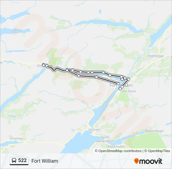 522 Bus Line Map