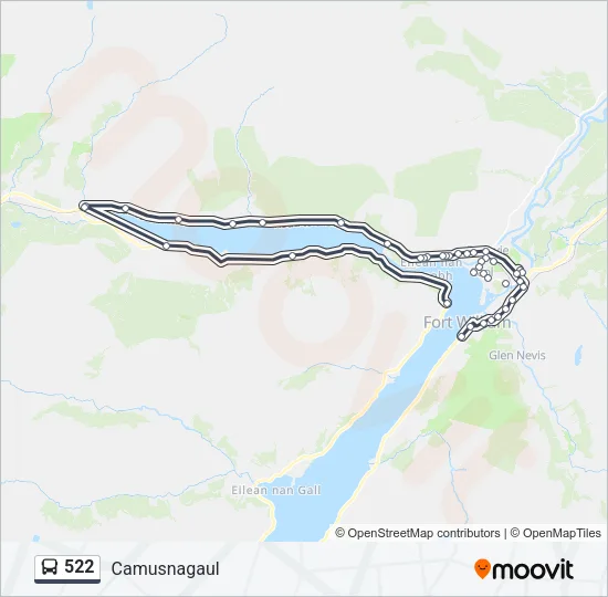 522 Bus Line Map