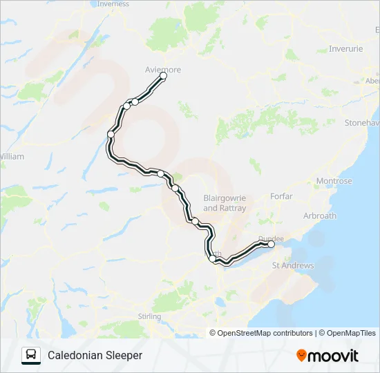 CALEDONIAN SLEEPER Bus Line Map