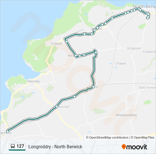 Bus 127 Route Map 127 Route: Schedules, Stops & Maps - Longniddry (Updated)