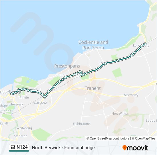 N124 Bus Line Map