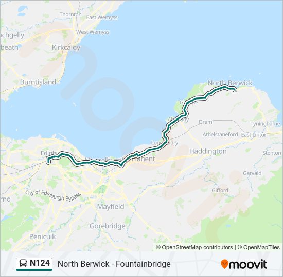 N124 Bus Line Map