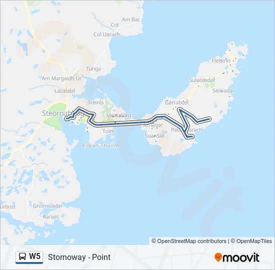 W5 Bus Line Map