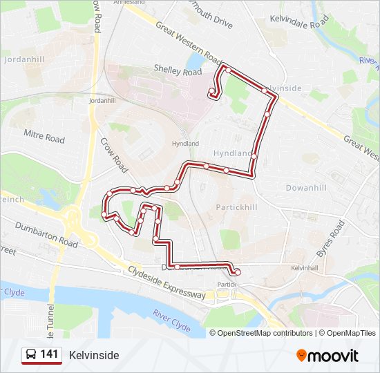 Bus 141 Route Map 141 Route: Schedules, Stops & Maps - Kelvinside (Updated)