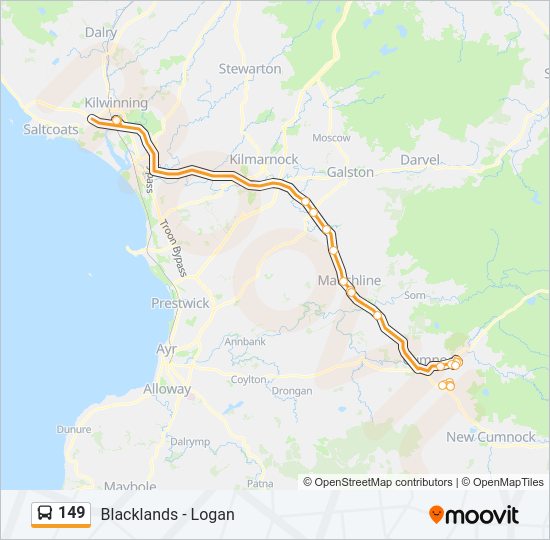 149 bus Line Map