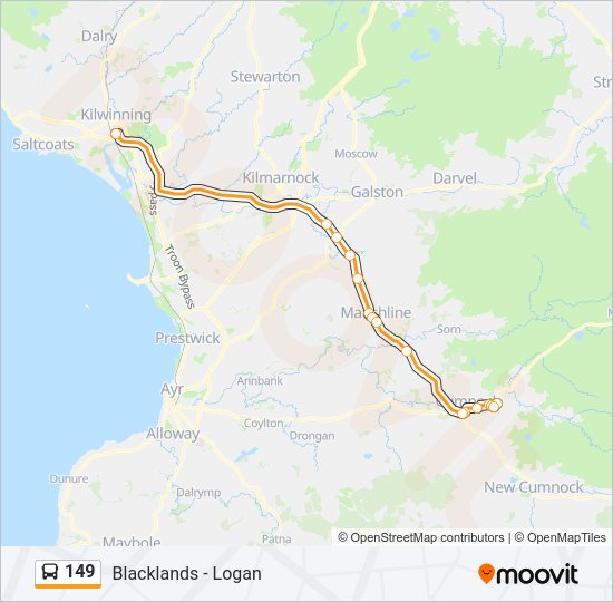 149 bus Line Map