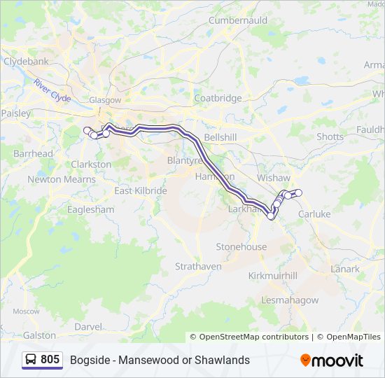 Bus 805 Route Map 805 Route: Schedules, Stops & Maps - Shawlands (Updated)