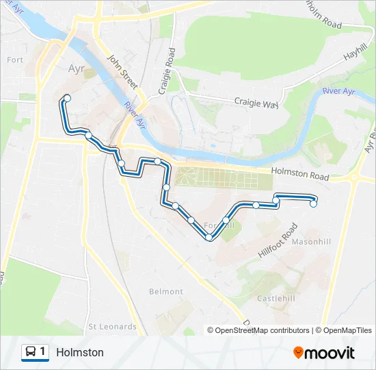 1 Bus Line Map