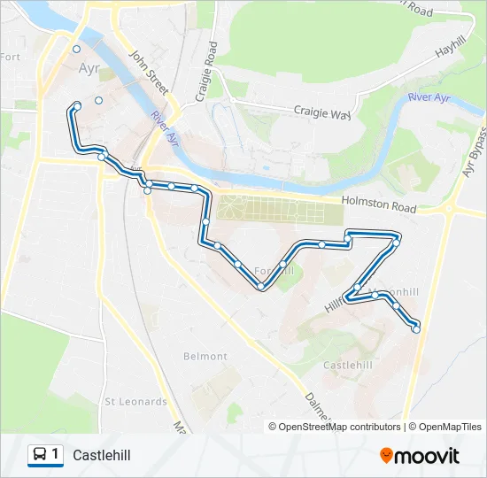 1 Bus Line Map