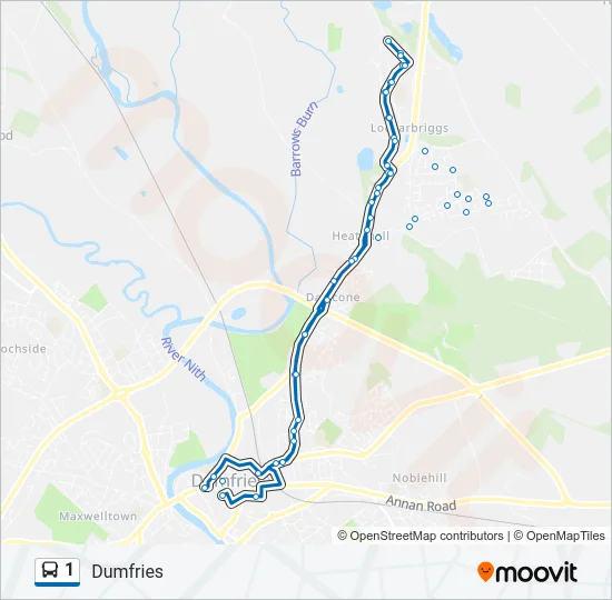 1 Bus Line Map