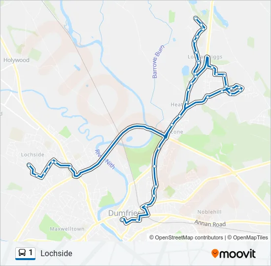 1 Bus Line Map