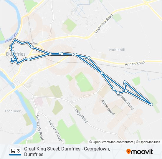 3 Route Schedules, Stops & Maps Dumfries (Updated)