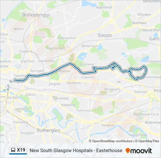 X19 Bus Line Map