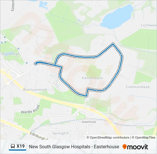 X19 Bus Line Map