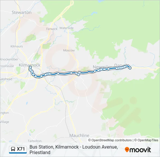 X71 Bus Line Map