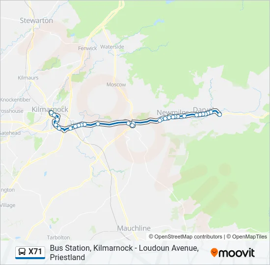 X71 Bus Line Map