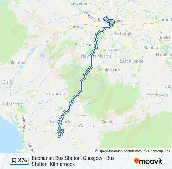 X76 Bus Line Map
