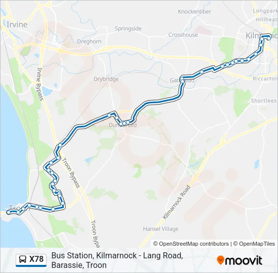 X78 Bus Line Map