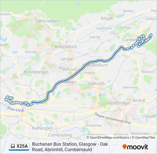 X25A Bus Line Map