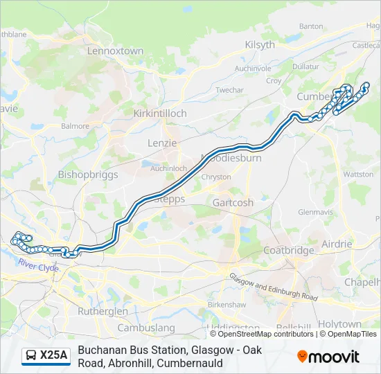 X25A Bus Line Map