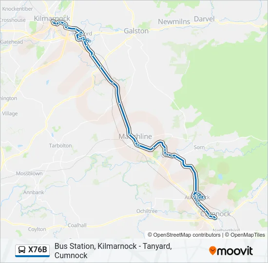 X76B Bus Line Map