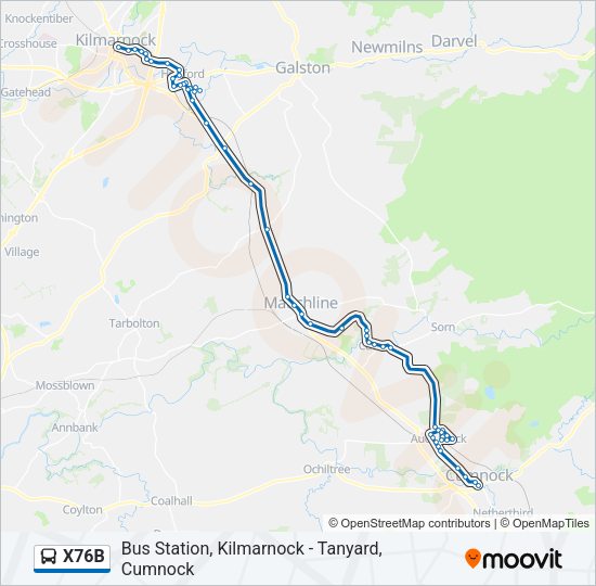 X76B Bus Line Map